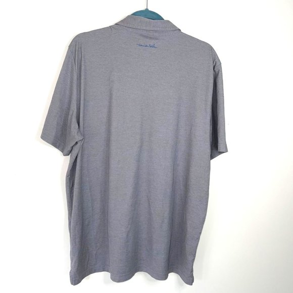 Travis Mathew Polo Shirt Size XL Mens Short Sleeve Polyester Cotton Gray Blue - Picture 6 of 12